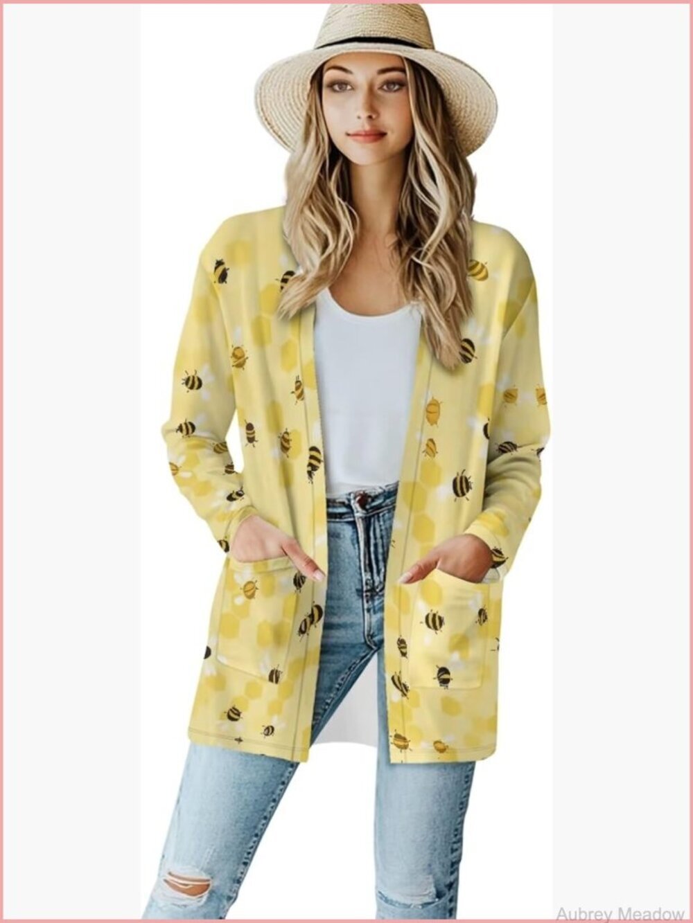 Long Sleeve Open Front Cardigan Sweater with Pockets